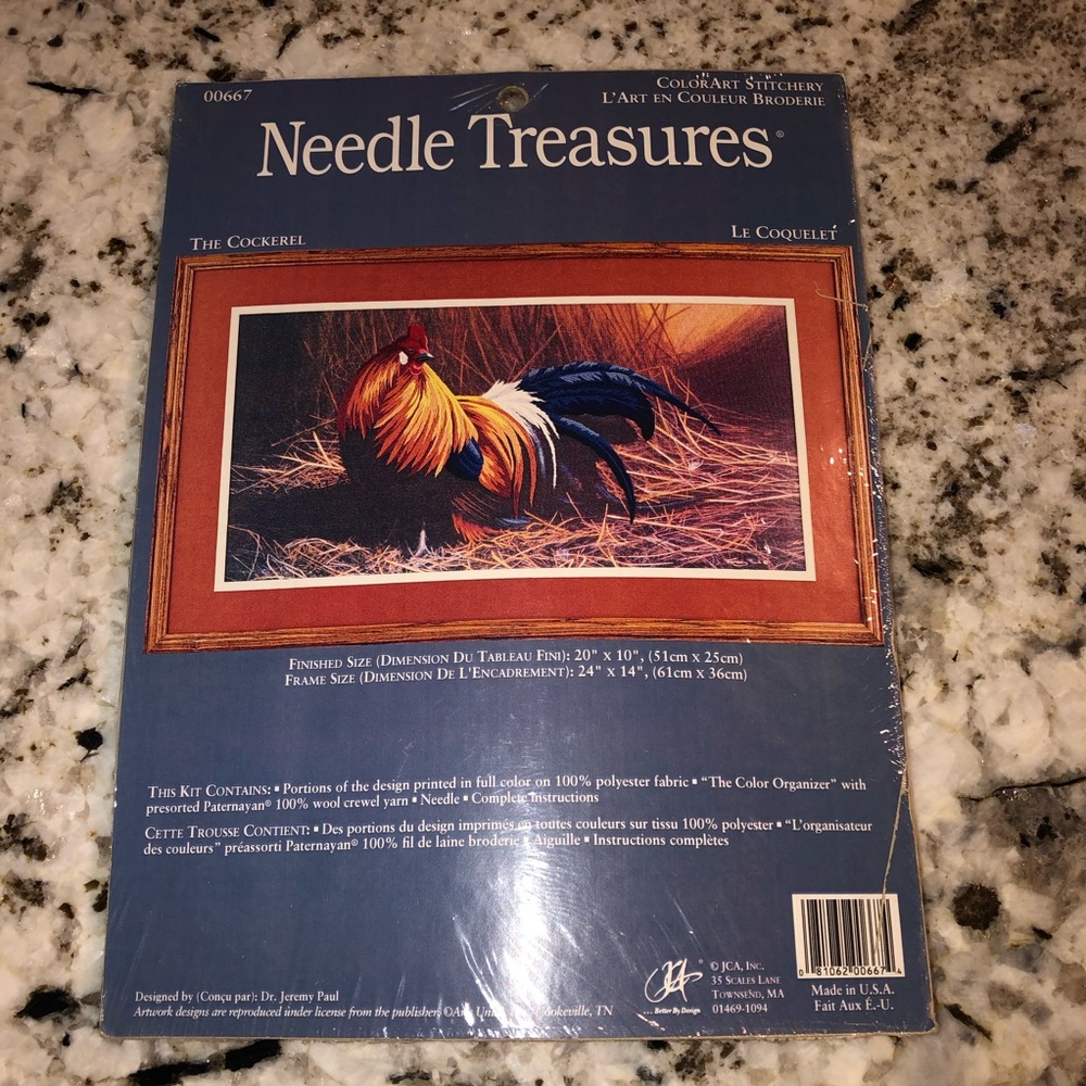 New Vintage Needle Treasures 00667 The Cockerel Cross Stitch Art Craft Kit